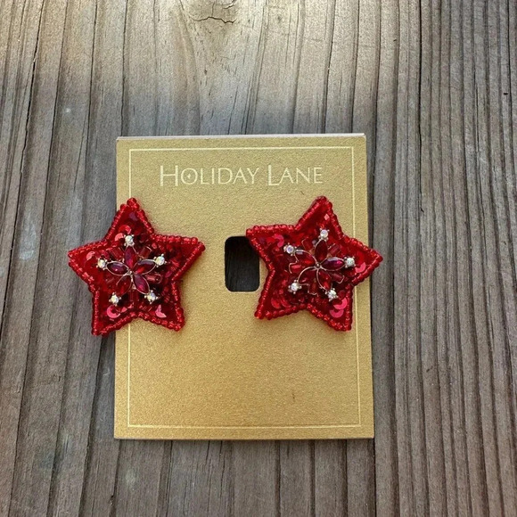 CHRISTMAS STAR GOLD EARRINGS - Picture 8 of 9